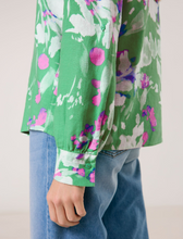 Load image into Gallery viewer, TAIFUN&lt;BR&gt;
Viscose/Linen Blouse&lt;BR&gt;
Green&lt;BR&gt;
