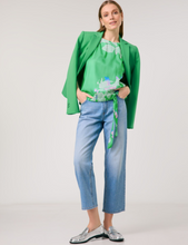 Load image into Gallery viewer, TAIFUN&lt;BR&gt;
Print Blouse with Drawstring&lt;BR&gt;
Green&lt;BR&gt;
