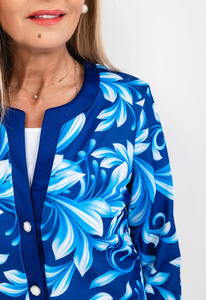 AVALON<BR>
Abstract Floral Print Twinset<BR>
Royal<BR>