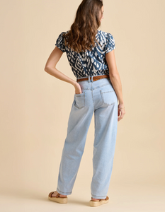 BRAKEBURN<BR>
Ikat Blouse<BR>
Navy<BR>