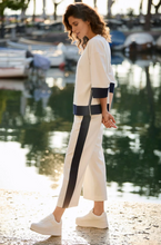 Load image into Gallery viewer, PERUZZI&lt;BR&gt;
Side Stripe Crop Trousers&lt;BR&gt;
Navy/Cream&lt;BR&gt;
