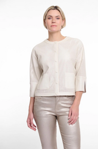 RINO AND PELLE<BR>
Abou Faux Leather Jacket<BR>
Birch, Black<BR>