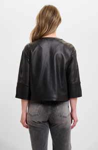 RINO AND PELLE<BR>
Abou Faux Leather Jacket<BR>
Birch, Black<BR>