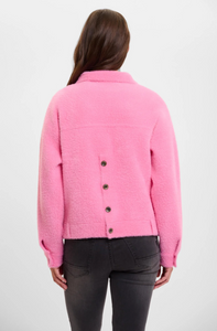 RINO AND PELLE<BR>
Bubbly Knit Jacket<BR>
Khaki, Pink<BR>