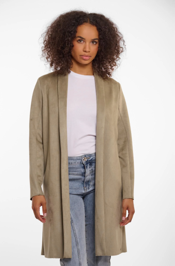 RINO AND PELLE<BR>
Mirola Suedette Jacket<BR>
Khaki<BR>