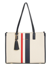 Load image into Gallery viewer, ALICE WHEELERS&lt;BR&gt;
Amalfi Stripe Tot Bag&lt;BR&gt;
Navy&lt;BR&gt;
