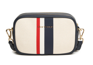 ALICE WHEELER<BR>
Madrid Stripe Bag<BR>
Navy<BR>