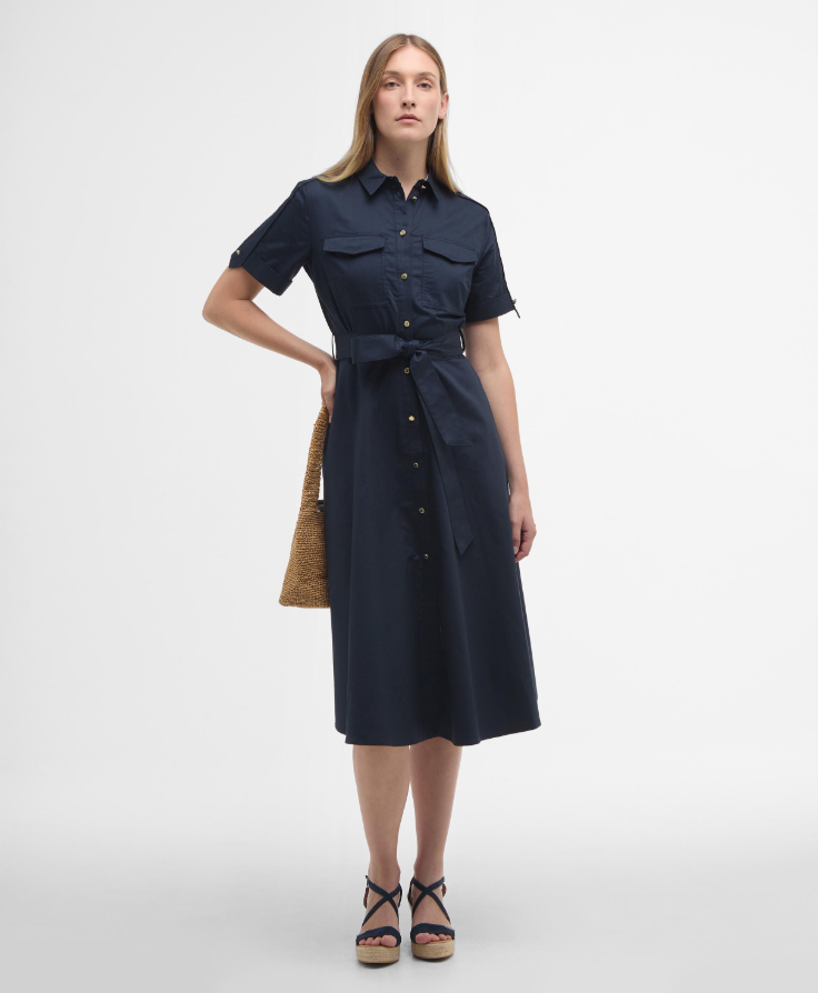 BARBOUR<BR>
Ivy Midi Dress<BR>
Navy<BR>