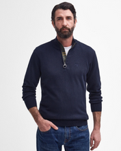 Load image into Gallery viewer, BARBOUR&lt;BR&gt;
Cotton Half Zip Jumper&lt;BR&gt;
Navy, VIntage Teal&lt;BR&gt;
