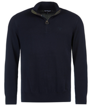 Load image into Gallery viewer, BARBOUR&lt;BR&gt;
Cotton Half Zip Jumper&lt;BR&gt;
Navy, VIntage Teal&lt;BR&gt;
