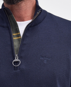 BARBOUR<BR>
Cotton Half Zip Jumper<BR>
Navy, VIntage Teal<BR>