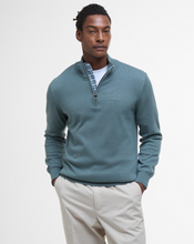 Load image into Gallery viewer, BARBOUR&lt;BR&gt;
Cotton Half Zip Jumper&lt;BR&gt;
Navy, VIntage Teal&lt;BR&gt;
