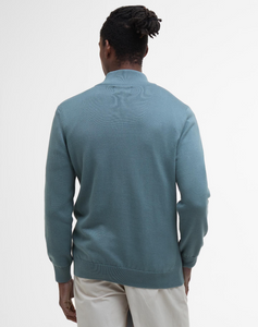 BARBOUR<BR>
Cotton Half Zip Jumper<BR>
Navy, VIntage Teal<BR>
