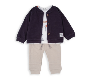 BABYBOL<BR>
3 Pieces Set<BR>
Navy<BR>