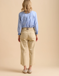 BRAKEBURN<BR>
Ankle Crop Trousers<BR>
Beige<BR>