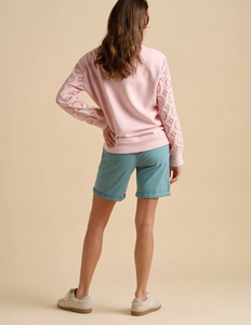 BRAKEBURN<BR>
Broderie Sweatshirt<BR>
Pink<BR>