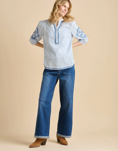 BRAKEBURN<BR>
Fossil Blouse<BR>
Blue<BR>