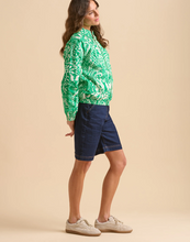 Load image into Gallery viewer, BRAKEBURN&lt;BR&gt;
Pin Tuck Bomber Jacket&lt;BR&gt;
Green/White&lt;BR&gt;
