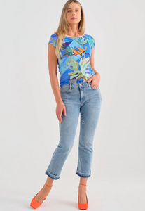 DOLCEZZA<BR>
Printed Short Sleeve Top<BR>