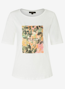 MORE AND MORE<BR>
T-Shirt with Front Print<BR>
Cream<BR>