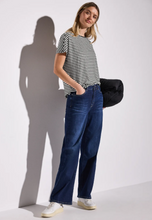 Load image into Gallery viewer, STREET ONE&lt;BR&gt;
Stripe Top&lt;BR&gt;
Black&lt;BR&gt;
