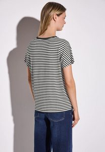 STREET ONE<BR>
Stripe Top<BR>
Black<BR>