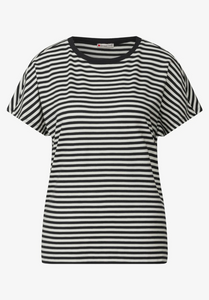 STREET ONE<BR>
Stripe Top<BR>
Black<BR>