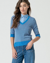 Load image into Gallery viewer, SURKANA&lt;BR&gt;
V Neck Odis Jumper&lt;BR&gt;
Blue&lt;BR&gt;
