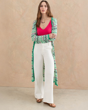 Load image into Gallery viewer, SURKANA&lt;BR&gt;
Long Tricot Cardigan&lt;BR&gt;
Turquoise&lt;BR&gt;
