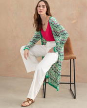 Load image into Gallery viewer, SURKANA&lt;BR&gt;
Long Tricot Cardigan&lt;BR&gt;
Turquoise&lt;BR&gt;
