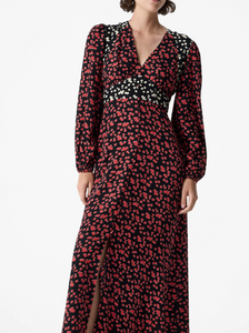 FRENCH CONNECTION<BR>
Harriet Midi Dress<BR>
Brick Red<BR>