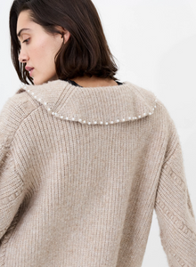 FRENCH CONNECTION<BR>
Kitty Pearl Cardigan<BR>
Almond<BR>