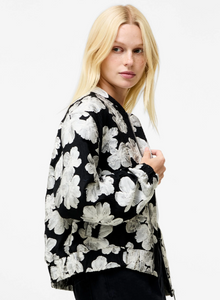 FRENCH CONNECTION<BR>
Lora Jacquard Jacket<BR>
Black/White<BR>