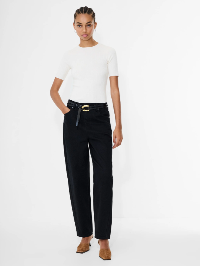 FRENCH CONNECTION<BR>
Lorel Barrel Jeans<BR>
Black<BR>