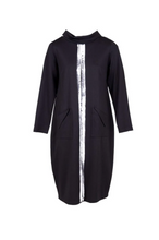 Load image into Gallery viewer, PERUZZI&lt;BR&gt;
Brush Stroke Dress&lt;BR&gt;
Black&lt;BR&gt;
