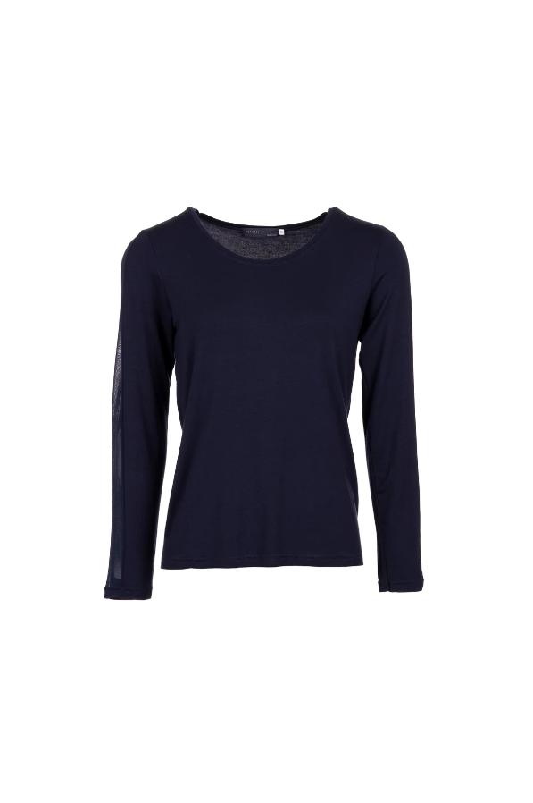 PERUZZI<BR>
Mesh Sleeve Top<BR>
Black<BR>