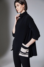 Load image into Gallery viewer, PERUZZI&lt;BR&gt;
Stripe Fleece Jumper&lt;BR&gt;
Black&lt;BR&gt;
