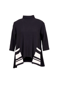 PERUZZI<BR>
Stripe Fleece Jumper<BR>
Black<BR>