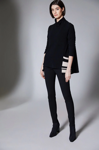 PERUZZI<BR>
Stripe Fleece Jumper<BR>
Black<BR>