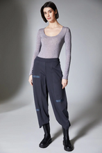 Load image into Gallery viewer, PERUZZI&lt;BR&gt;
Striped Trim Trousers&lt;BR&gt;
Grey&lt;BR&gt;
