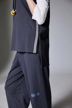 Load image into Gallery viewer, PERUZZI&lt;BR&gt;
Striped Trim Trousers&lt;BR&gt;
Grey&lt;BR&gt;
