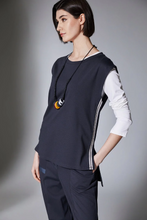 Load image into Gallery viewer, PERUZZI&lt;BR&gt;
Striped Trim Trousers&lt;BR&gt;
Grey&lt;BR&gt;

