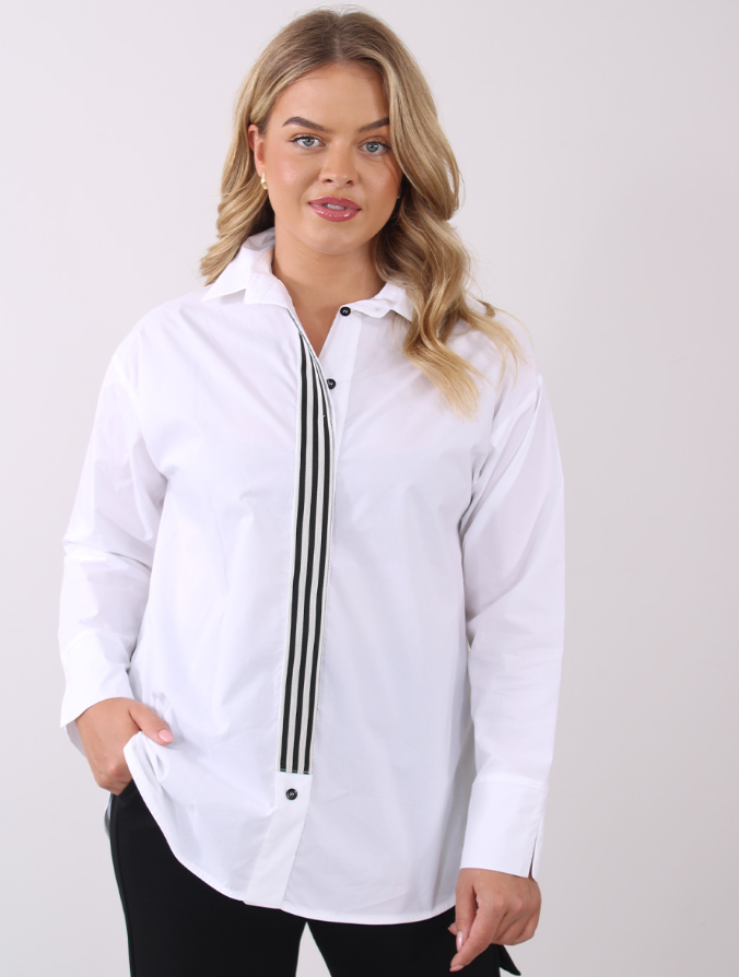 PERUZZI<BR>
Striped Shirt<BR>
White<BR>