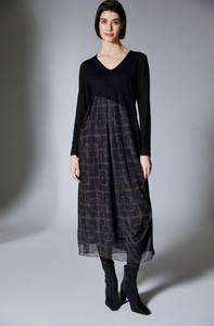 PERUZZI<BR>
Mesh Midi Dress<BR>
Brown<BR>