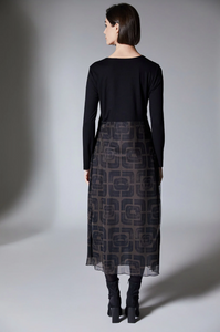 PERUZZI<BR>
Mesh Midi Dress<BR>
Brown<BR>