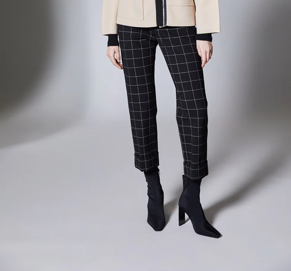 PERUZZI<BR>
Window Pane Trousers<BR>
Black<BR>