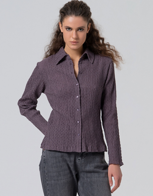 SURKANA<BR>
Mati Textured Shirt<BR>
Mauve<BR>