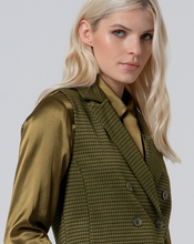 Load image into Gallery viewer, SURKANA&lt;BR&gt;
Houndstooth WaistCoat&lt;BR&gt;
Green&lt;BR&gt;
