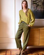 Load image into Gallery viewer, SURKANA&lt;BR&gt;
Houndstooth Trousers&lt;BR&gt;
Green&lt;BR&gt;
