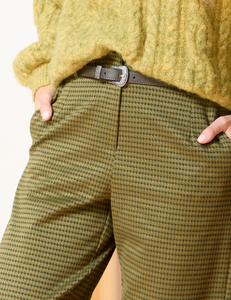 SURKANA<BR>
Houndstooth Trousers<BR>
Green<BR>
